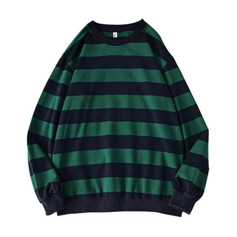 Striped Long-Sleeved O-Neck Sweatshirt Striped Long-Sleeved O-Neck Sweatshirt