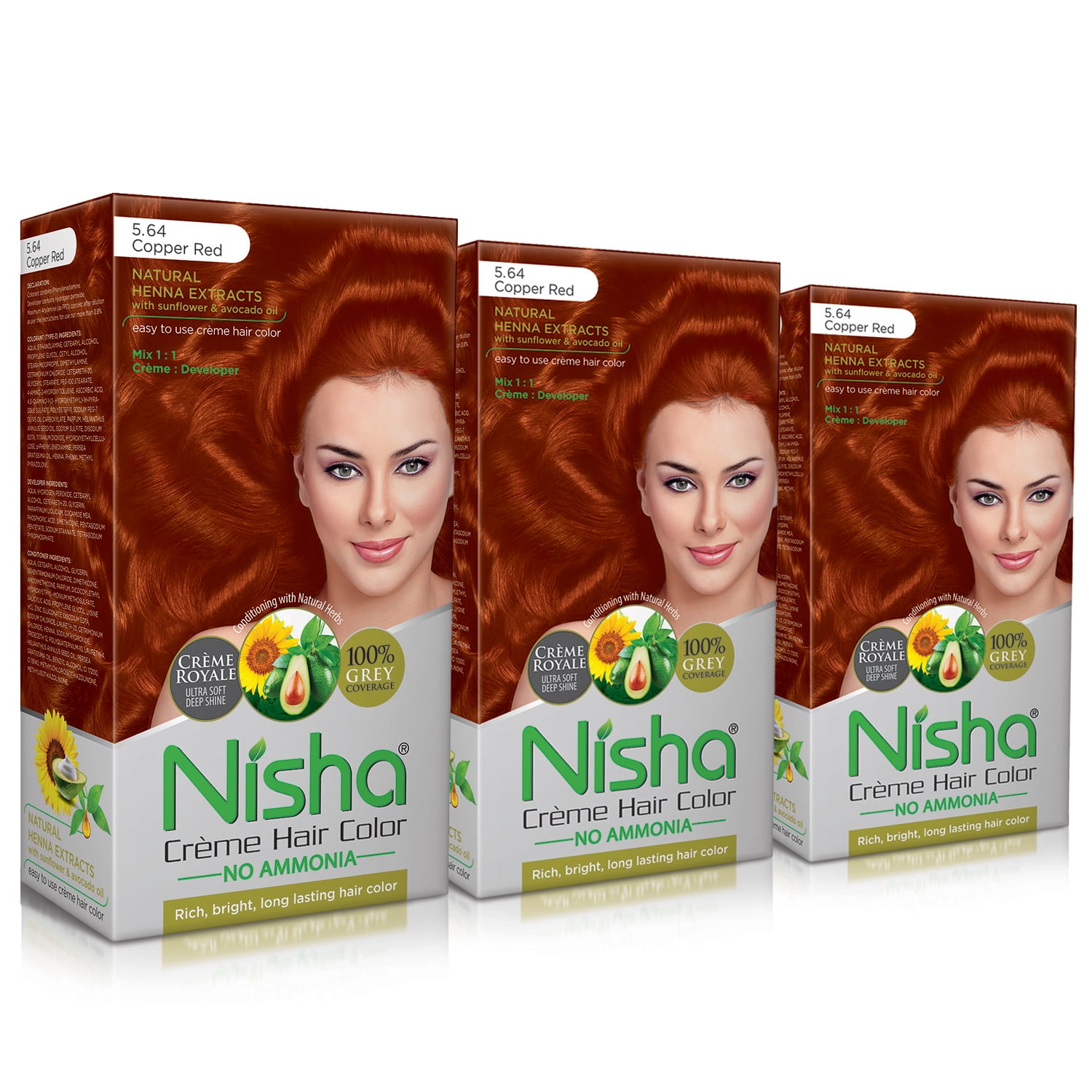 Nisha Creme Hair Color Natural Henna Extract Hair Dye Colour 5.64