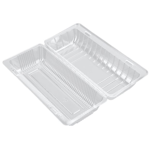 25 PCS Disposable Plastic Hinged Loaf Container Food Fruit Storage Box 22.5 x 12.7 x 8.5 cm