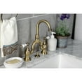 thumbnail image 4 of Kingston Brass KS7993PL English Country Bridge Bathroom Faucet with Brass Pop-up, Antique Brass, 4 of 7
