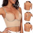 thumbnail image 2 of Women's Low Back Bra - Seamless Deep U-Shaped Backless Bra Convertible Multi-Way Low Cut Backless Bra Halter Bra Zekai, 2 of 5