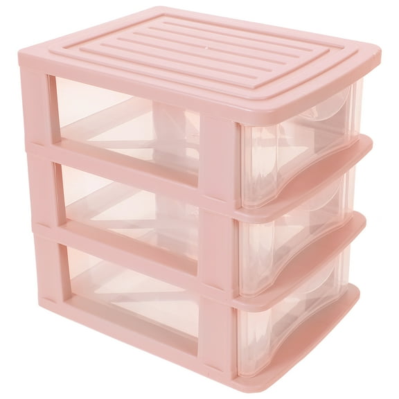 Masteelf Drawer Storage Box Three Folder Organizer for Desk Bins Pink