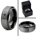 thumbnail image 4 of Tungsten Marlin Marlins Sea Animal Creature Fish Band Ring 8mm Men Women Comfort Fit Black Step Bevel Edge Brushed Gray Polished, 4 of 4