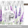 thumbnail image 6 of Lavender Kitchen Curtain Valances for Windows Farmhouse Short Curtains, Purple Spring Floral Botanical Butterfly Rod Pocket Valance Curtain for Bedroom Cafe Living Room 42"x18", 6 of 8