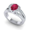 thumbnail image 2 of Diamond-Capitals 2.35 Carat Natural Diamond Red Ruby Gemstone Beautiful Engagement Ring for Ladies in Solid 18K White Gold Size 7, 2 of 8