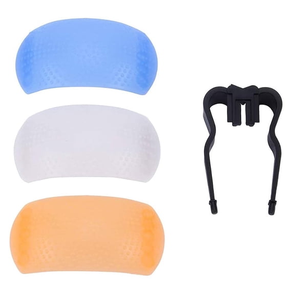 3 Colors Pop-up Flash Soft Flash Diffuser Kit with White Diffuser / Blue Diffuser / Orange /