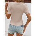 thumbnail image 2 of Womens Square Neck Short Sleeve Summer Blouse For Women, 2 of 4