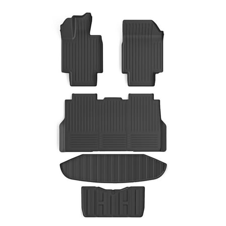 Ikon Motorsports TPE Storage Rear Front Mats   Floor Mats Compatible with 2023-2025 Tesla Cybertruck Custom Fit All Weather Heavy Duty 3D Molded Cargo Frunk Tray Mats Protector Liners 5PCS Black