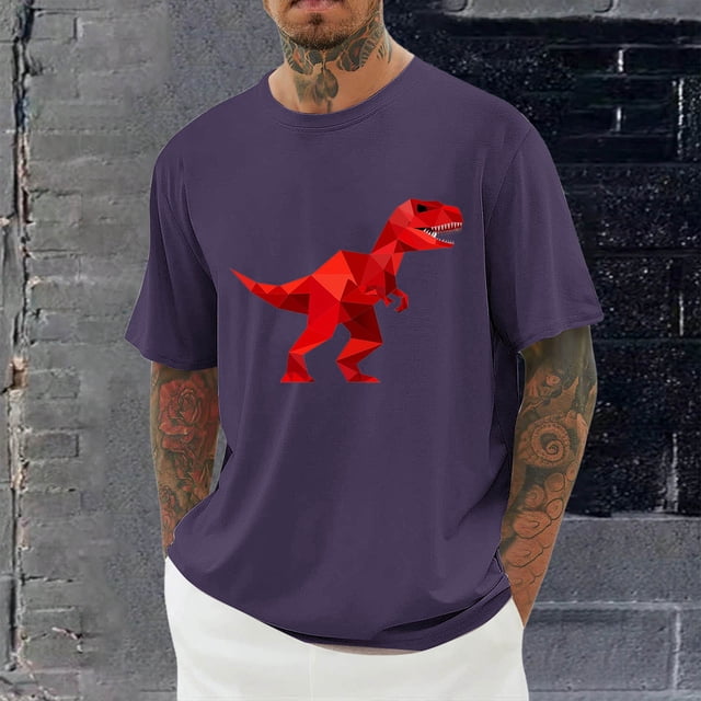 Tops para hombre, blusas y camisas de cuello redondo y manga corta para hombre, blusas casuales de moda con cuello redondo y estampado para hombre, blusas de poliéster para hombre.