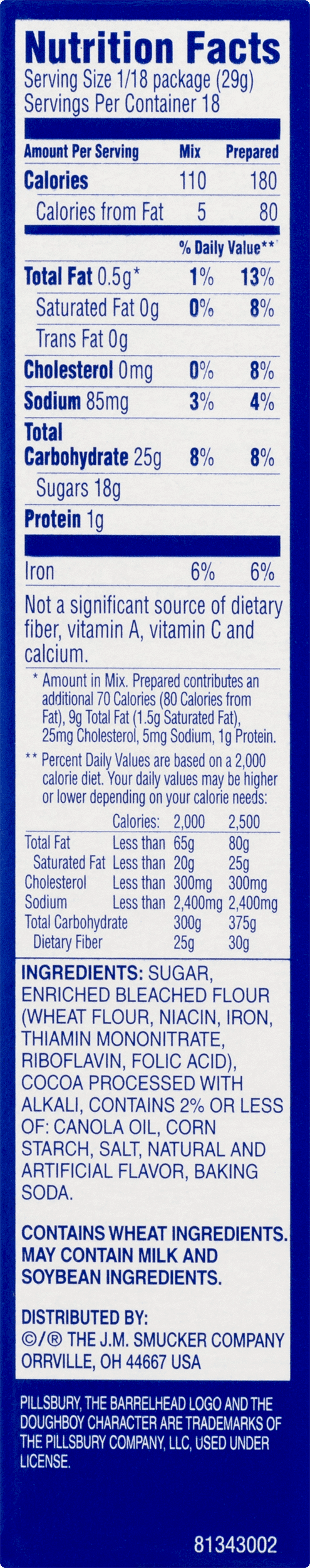 Pillsbury Chocolate Fudge Brownie Mix, 18.4 oz