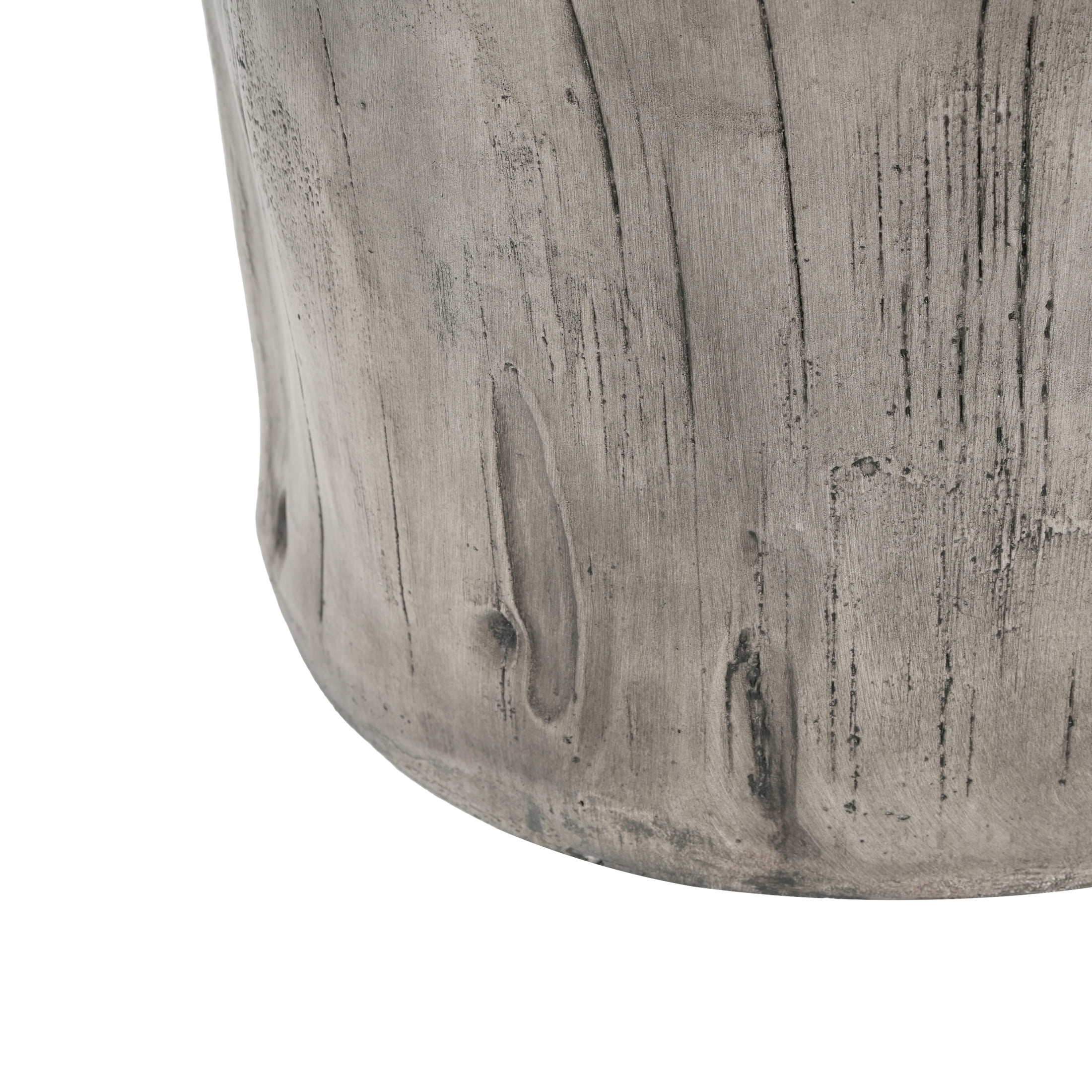 Christopher Knight Home MGO Tree-Stump Side Table, Lightweight Concrete Accent Table, Gray Wood Grain