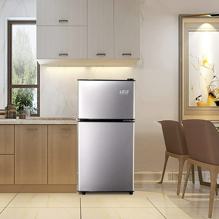 3.5cu.ft Compact Refrigerator Mini Fridge with Freezer, Krib Bling Small  Refrigerator with 2 Door 