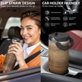 thumbnail image 5 of 30oz Tumbler with Handle, Insulated Stainless Steel Cup with Flip Straw Lid, Leak-Proof & Cup Holder Friendly for Travel and Sports ,Wood Print, 5 of 6