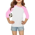 thumbnail image 5 of LIaqionyy Girls Boys 3/4 Sleeve Shirt Tee Kids Crew Neck T Shirts Color Block Tops Casual Soft Tees, 5 of 7