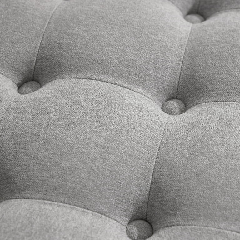 HUIMO 30.1-Inch Round Storage Ottoman, Upholstered Button Tufted  