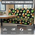 thumbnail image 4 of XYZCANDO Clover Gold Coin RV Dinette Cushion Covers Universal Bench Seat Cover Stretchable RV Accessories for Inside 2 Seat Sofa Cover Loveseat Sofa Chair Cover Furniture Protector Camper Decor Black, 4 of 7