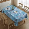 thumbnail image 2 of Vintage Paisley Rectangle Tablecloth 60x84 Inch, Flowers Boho Water Resistant Vinyl Washable Seasonal Table Cover for Thanksgiving Christmas Holiday Party Picnic Dinner Decor, 2 of 4