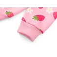 thumbnail image 5 of Cooltree Crewneck Sweatshirt for Girls - Pink Strawberry Long Sleeve Pullover Ruffle Trim Tops Size 4T, 5 of 7