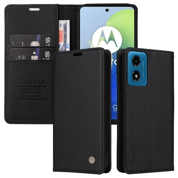 Funda para Motorola MOTO G04/G24 Estuche de Cuero PU Tipo Cartera con Ranuras para Tarjetas y Cierre Magnético