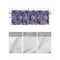 thumbnail image 2 of Kitchen Valances for Window, Watercolor Vintage Flowers Purple Green Gradient Light Filtering Rod Pocket Valance Curtain, Flower Art Short Curtains Window Topper for Bedroom 42x12in, 2 of 9