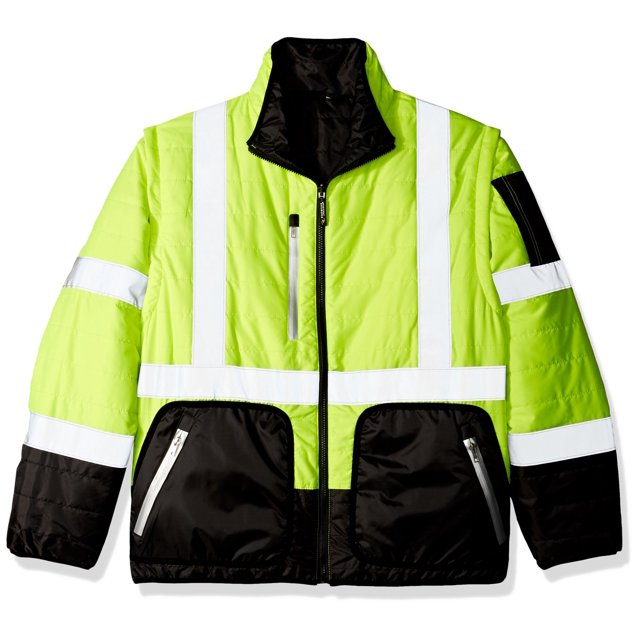 Radians SJ510-3ZGS-L Quilted Reversible Jacket with Zip-Off Sleeves, Large