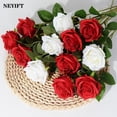 thumbnail image 3 of 3/5/10/20pcs Roses Artificial Flowers Rose Flower Branch Artificial Red Roses Realistic Fake Rose for Wedding Home Decor red rose 10pcs, 3 of 6