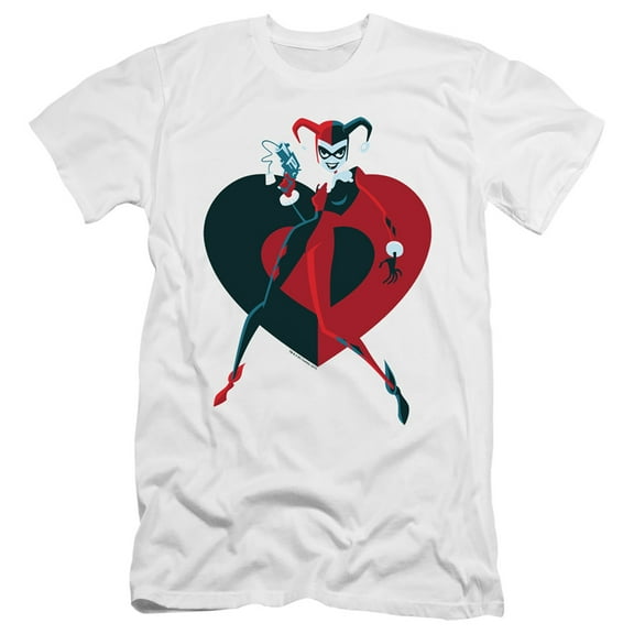 Batman Harely Heart S/S Adult 30/1 T-Shirt White