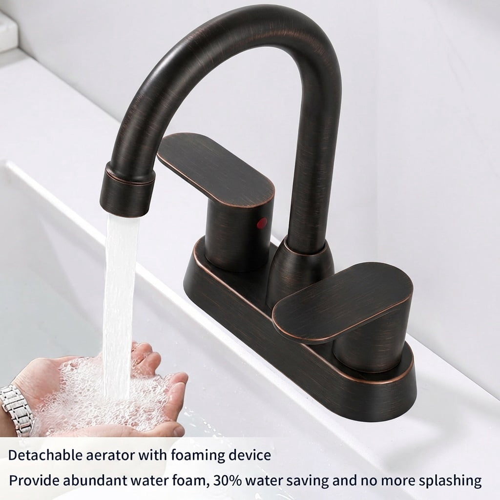 Bathroom Faucet Oil Rubbed Bronze 2-Handle Bathroom Sink Faucet 360 Degree High