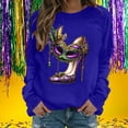 thumbnail image 1 of Xuyuer Women's Carnival Printed Long Sleeved Round Neck Mardi Gras Sweatshirt Carnival Outfits Women Carnival Sweatshirts Fat Tuesday Fashionable Pullover Tops, 1 of 6