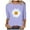 Purple, variant on Bjutir Women T-Shirts Tees Casual Loose 3/4 Sleeve Daisy Print T Shirt Brown L