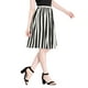 thumbnail image 5 of Falda Midi A Rayas con Botones Allegra K Mujer Blanco Negro XS, 5 of 7