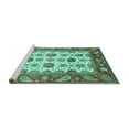 thumbnail image 2 of Ahgly Company Machine Washable Indoor Rectangle Abstract Turquoise Blue Modern Area Rugs, 2' x 3', 2 of 4