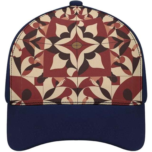 Light Beige and Red Baseball Cap Classic Golf Cap Soft Dad Hat Multicolor Adjustable Low Profile Hat Unisex