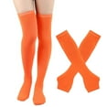 thumbnail image 1 of Bas Orange Bas Rayés Gants Hauts pour Femmes Chaussettes Chaussettes d'Halloween Chaussettes, 1 of 3