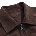 thumbnail image 6 of WIZUTIZ Men's Leather Jacket Solid Color Motorcycle Vintage Zipper Pocket Long Sleeve Hoodless PU Coat for Winter Casual Daily Outdoor Mens Fashion, 6 of 8