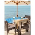 thumbnail image 3 of Outdoor Tablecloth with Umbrella Hole for Patio/Picnic/Party/Camping, Blue Coastal Beach Waterproof Table Cloth Square Cover Washable, Summer Nautical Ocean Beige Seaside (54"x 54"), 3 of 8