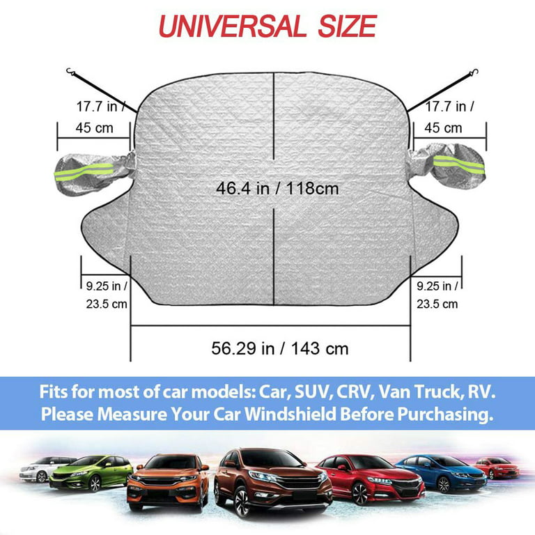 IC ICLOVER Magnetic Car Windshield Snow Cover Thicken Sun Shade Frost Guard  Winter Windshield Snow Ice Cover Car Windshield Protector for Car Trucks  Vans and SUVs Stop Scraping Cute 