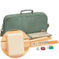 thumbnail image 1 of Yellow Mountain Imports American Mahjong Set Chinoise Con Estuche De Cuero Sintético Suave - Bastidores Con Empujadores Para Anotar Monedas, Dados E Indicador De Viento, 1 of 9