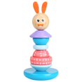 thumbnail image 1 of Juego de apiladores de arcoíris de animales 2 en 1 para niños, aprendizaje temprano, coordinación mano-ojo cabeza de conejito, 1 of 9