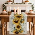 thumbnail image 2 of Table Runner 108 Inches Long for Kitchen Dining, Sunflower Dresser Scarf Farmhouse, Dining Table Decorations for Wedding/Parties, Yellow Floral Pastoral Botanical Leaves Rustic 13 x 108 In, 2 of 8