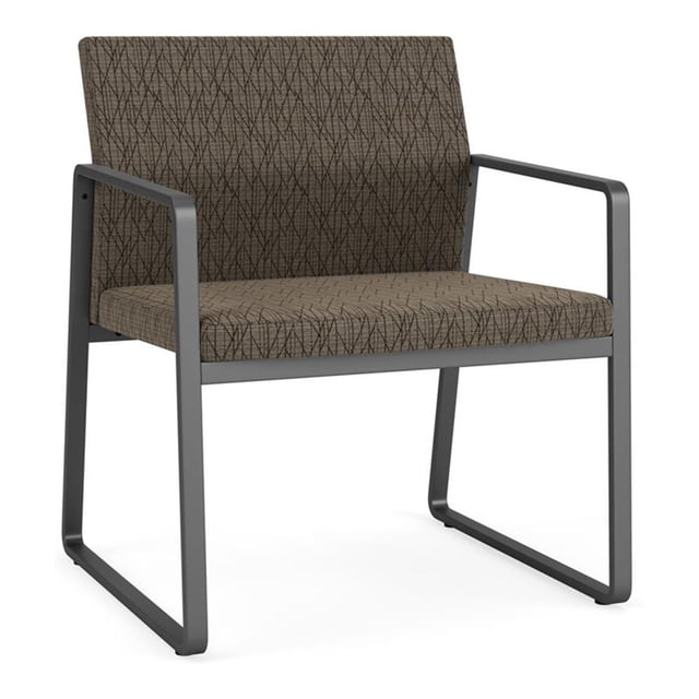 Fauteuil d'Appoint Surdimensionné Gansett pour Réception / Acier Charbon / Brun