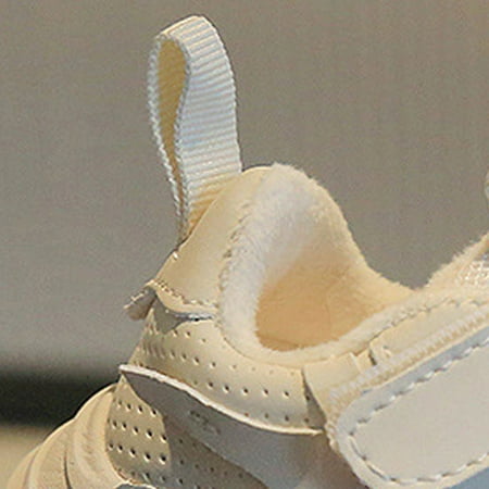 

eczipvz Toddler Shoes Spring and Autumn New Solid Color Plus Velvet Breathable Non Slip Children s Casual Sports Shoes Girls Canvas Shoes (White 4.5 )