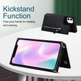 thumbnail image 4 of Allytechgroup PU Leather Wallet Case for iPhone 15 Pro, Flip Folding Case with RFID Blocking Card Slots Zipper Pocket Kickstand Detachable Handstrap Magnetic Shockproof Purse Case, Black, 4 of 8