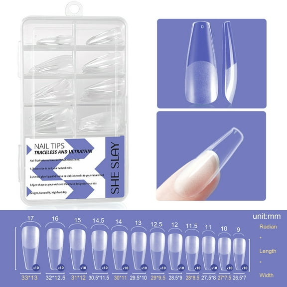 SheSlay 120 Gel X Nail Tips – Soft Gel Extensions for DIY Salon Nails | Stiletto- Medium to Short Length