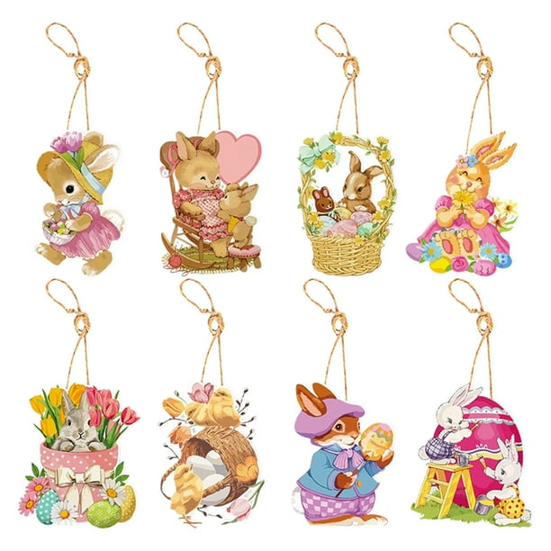 Decoraciones de Pascua para el Hogar Bolsa de Regalo con Tema de Pascua Ropa Hanger Decoración de Fiesta Colgante Bolsas de Regalo de Pascua