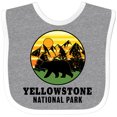 thumbnail image 3 of Inktastic Yellowstone National Park with Bear Mountains and Trees Cricle Boys or Girls Baby Bib, 3 of 4