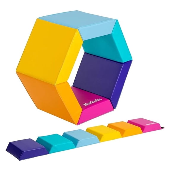 Gymnastics Gym Tumbling Mat for Kids Children, Hexagon Gymnastics Folding for Stretching Yoga Cheerleading Martial Arts