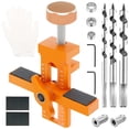 thumbnail image 1 of Adjustable Aluminum Cabinet Door Installation Tool Kit with 6mm/8mm/10mm Drill Bits, 3 Limit Rings, 2 Guide Holes, and Protective Gloves - Professional Positioning Template for Carpenters & DIY, 1 of 7