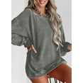 thumbnail image 5 of Eytino Womens Sweatshirt Oversized Casual Crew Neck Loose Corduroy Sweatshirt Pullover Fashion Long Sleeve Comfy Tops, 5 of 7