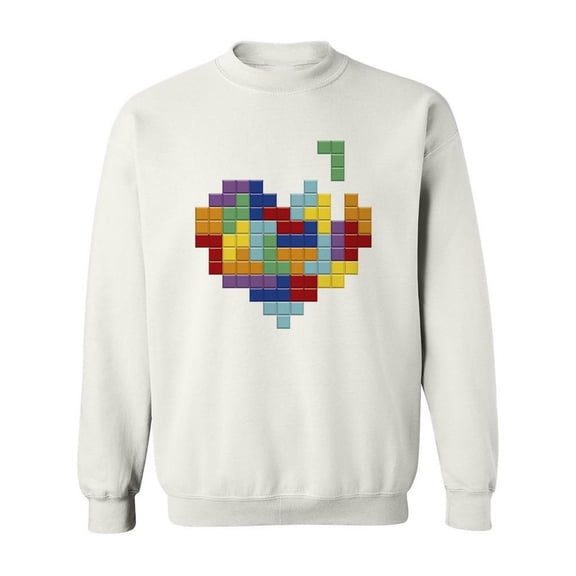 Retro Video Game Heart Design Sweatshirt Women -Image by Shutterstock, Female x-Large
